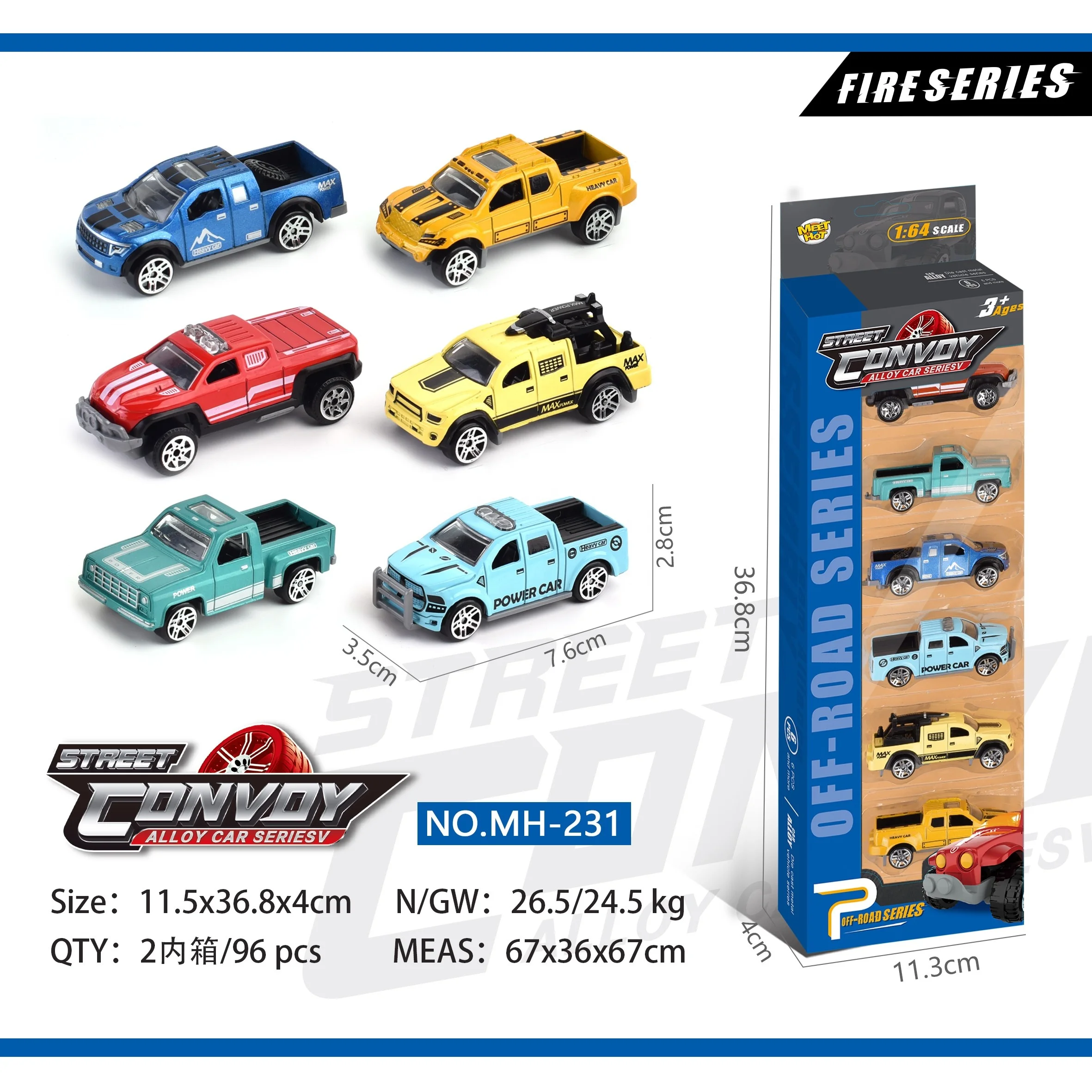 6-Pack 1:64 scale metal diecast model cars hot sell small collectable alloy pull back car toy for kids