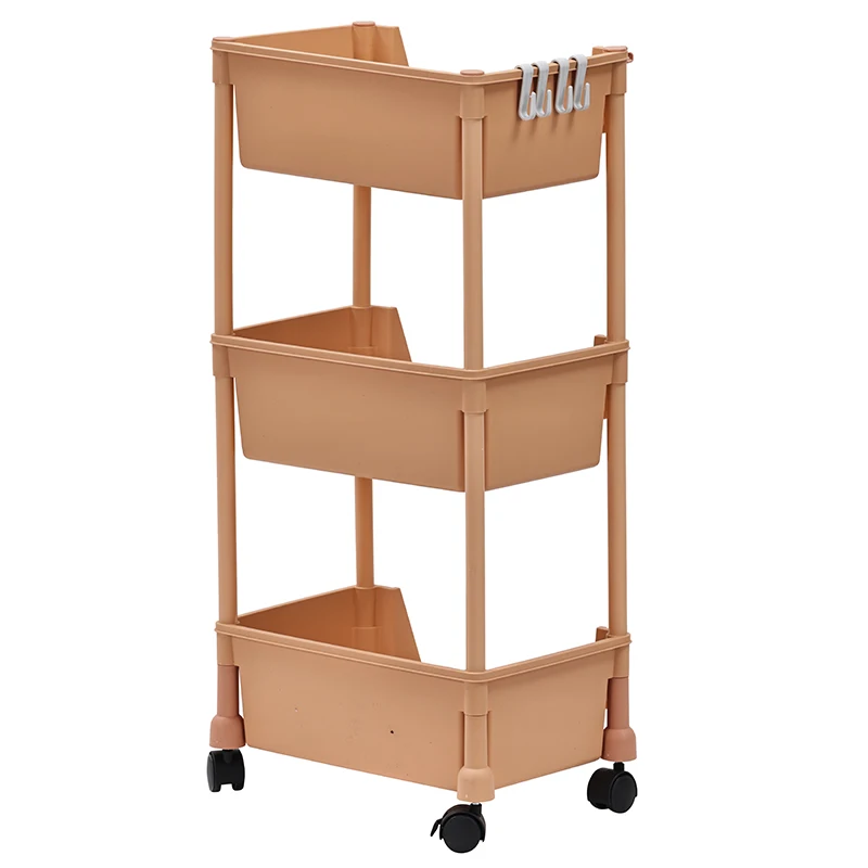 Home Round Baskets Multi Color Rolling Organizer Utility 4 Tire Roll Small Plastic Rack Storage Cart Up Cart Storage Trolley