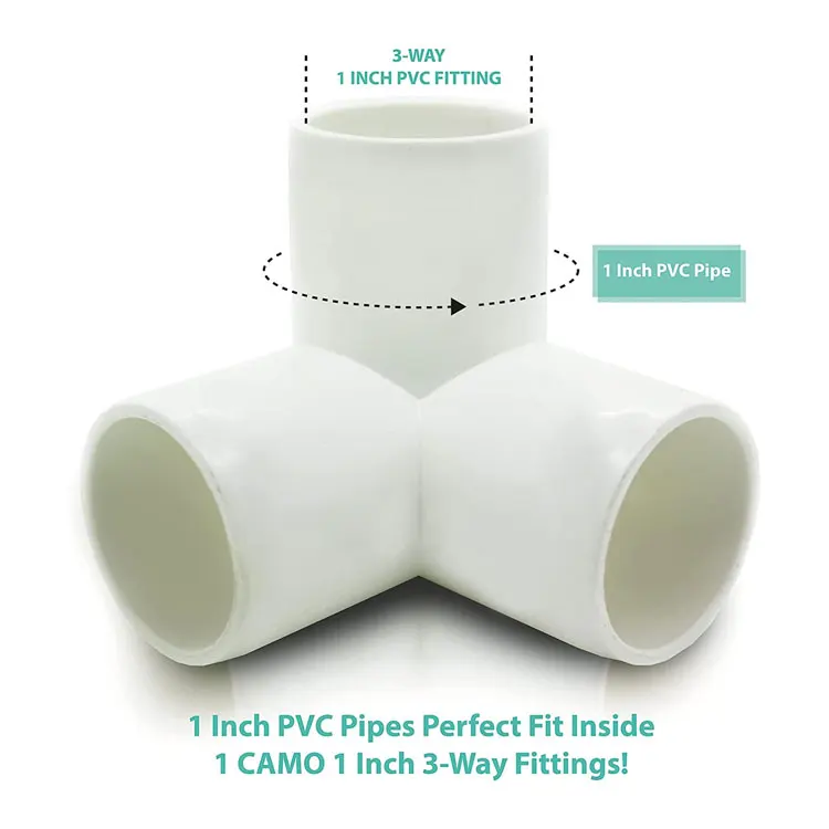 3 Way Pvc Elbowtee Pvc Fittings 1 Inch Pvc Pipe, Sch 40, White 1 Inch Pvc Elbow Fittings Pvc Pipe Connectors For Furniture