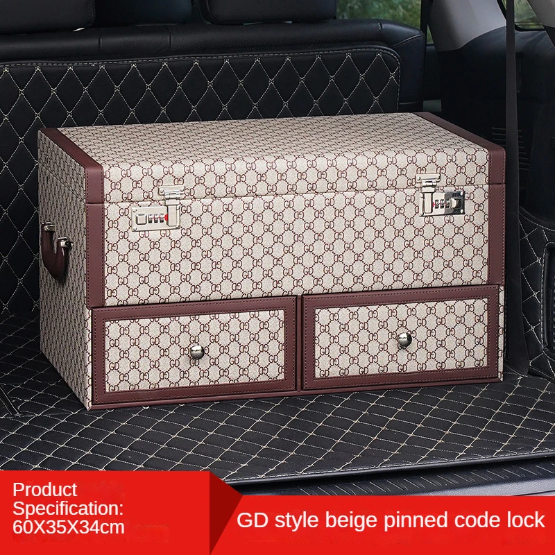 Amazon Hot Selling Car Trunk Storage Box Large Capacity Storage Bag Car Leather Storage Box