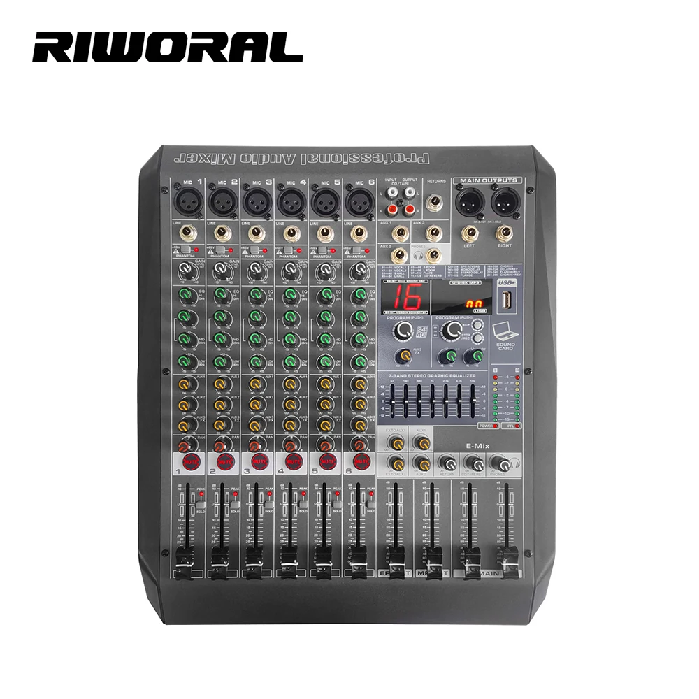 ME6 New Design Music Equipment Studio Professional Audio Mixer 6 channel dj Digital Mixer Console