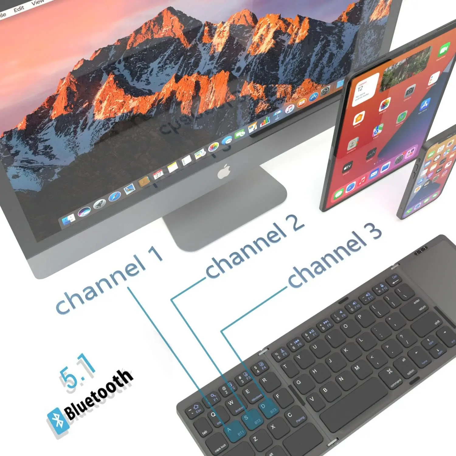 wireless rechargeable slim foldable bluetooth keyboard italian mini teclado bluetooth pegable portable keyboard for tablet phone