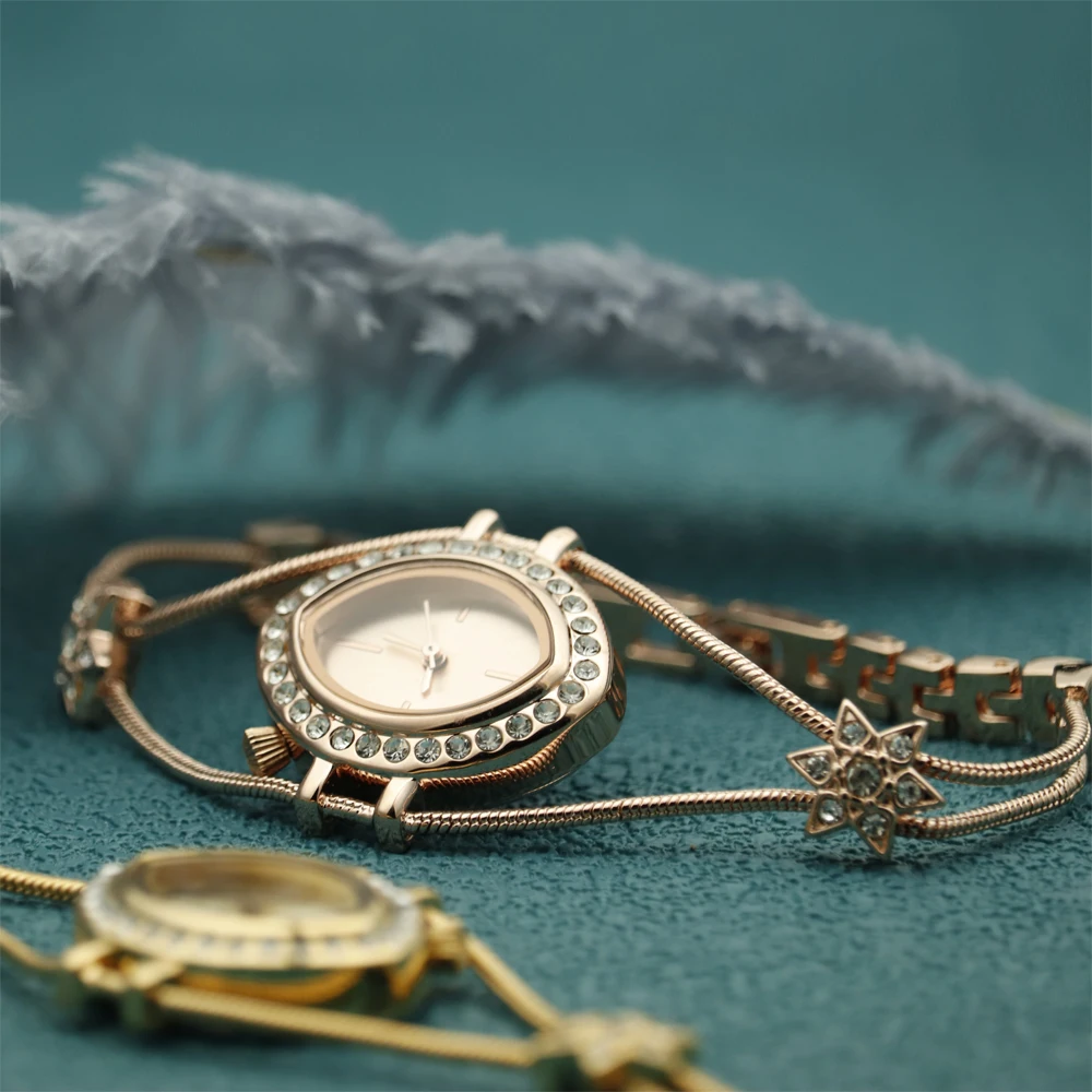 Alloy diamond lady watch top brand custom eyes special shape new style popular luxury OEM wholesale women girls watch in bulk