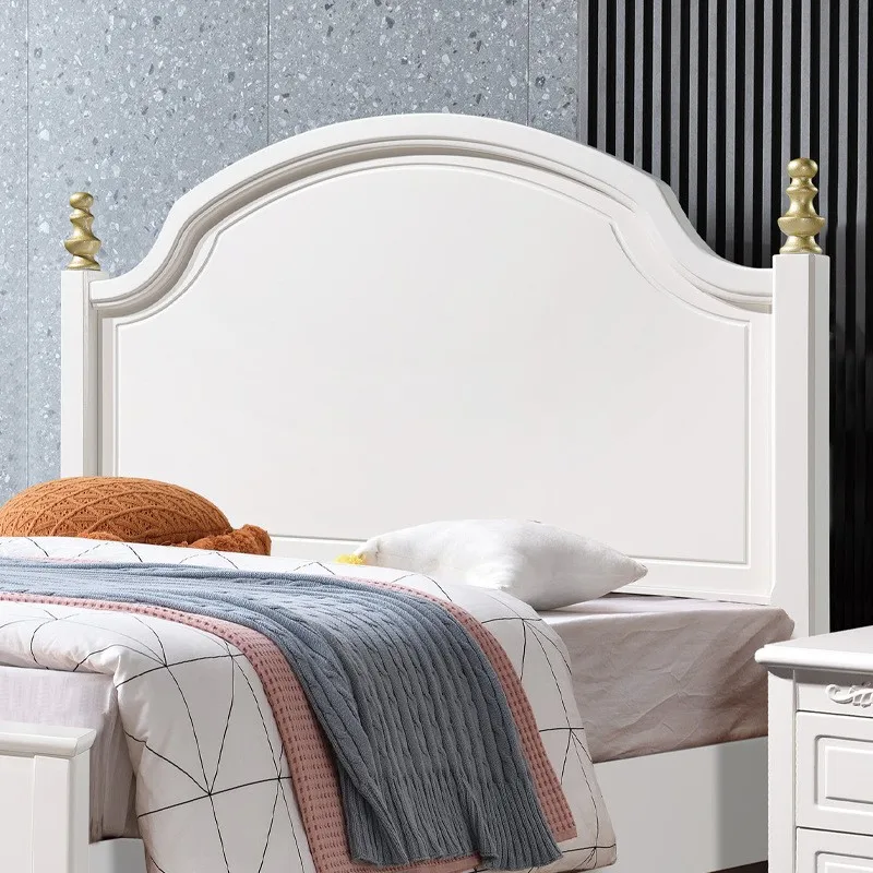 Bedroom furniture modern and minimalist American style bed Solid wood frame King size bed White princess storage Queen bed