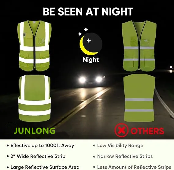 yellow customised hi vis surveyor engineer ems medical construction reflective safety vests class2 with pouch bag