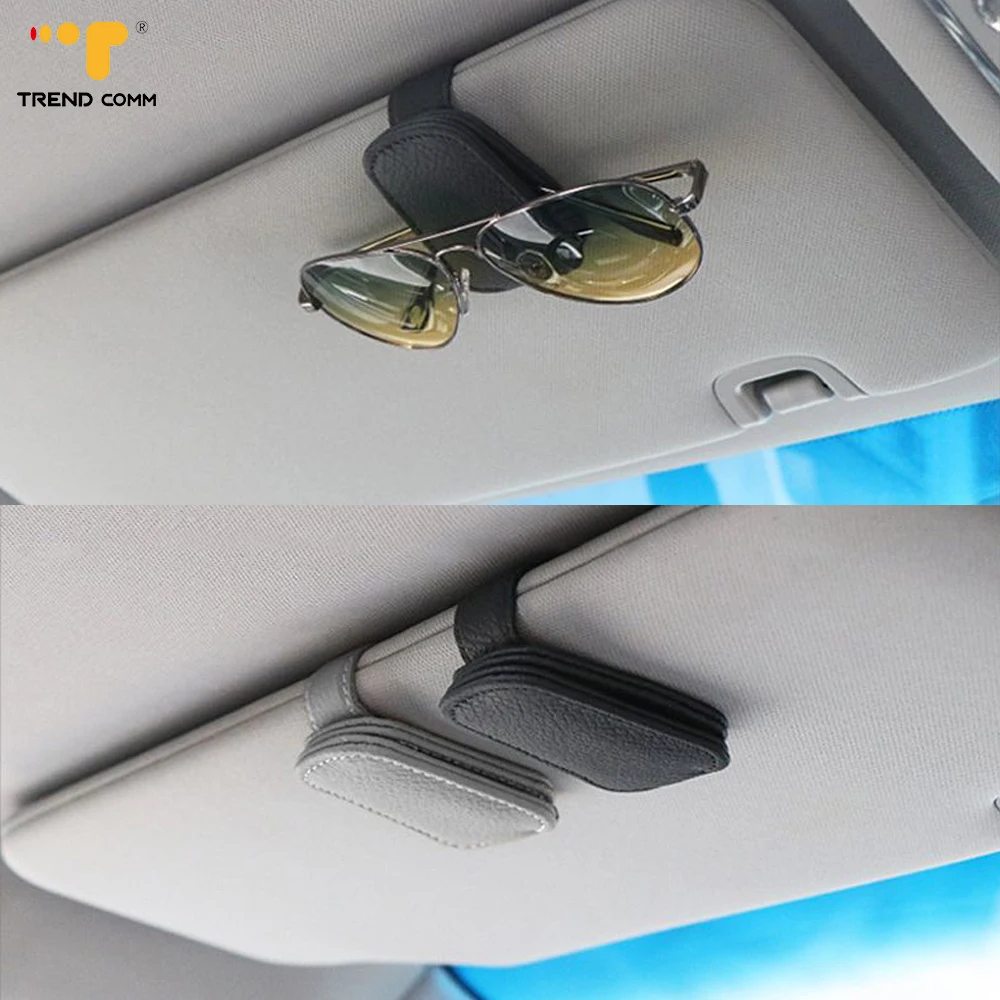 Multifunctional Car Leather Sunglass Clip Holder with Magnetic Feature Eyewear Accessories for Cars