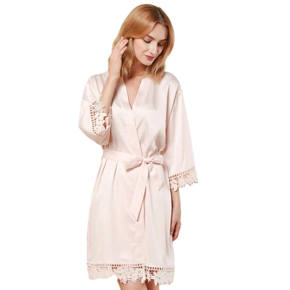 FUNG 3031 оптовая продажа Свадебная мода подружки невесты подарок женский Сексуальный Атласный халат для подружки невесты румяна