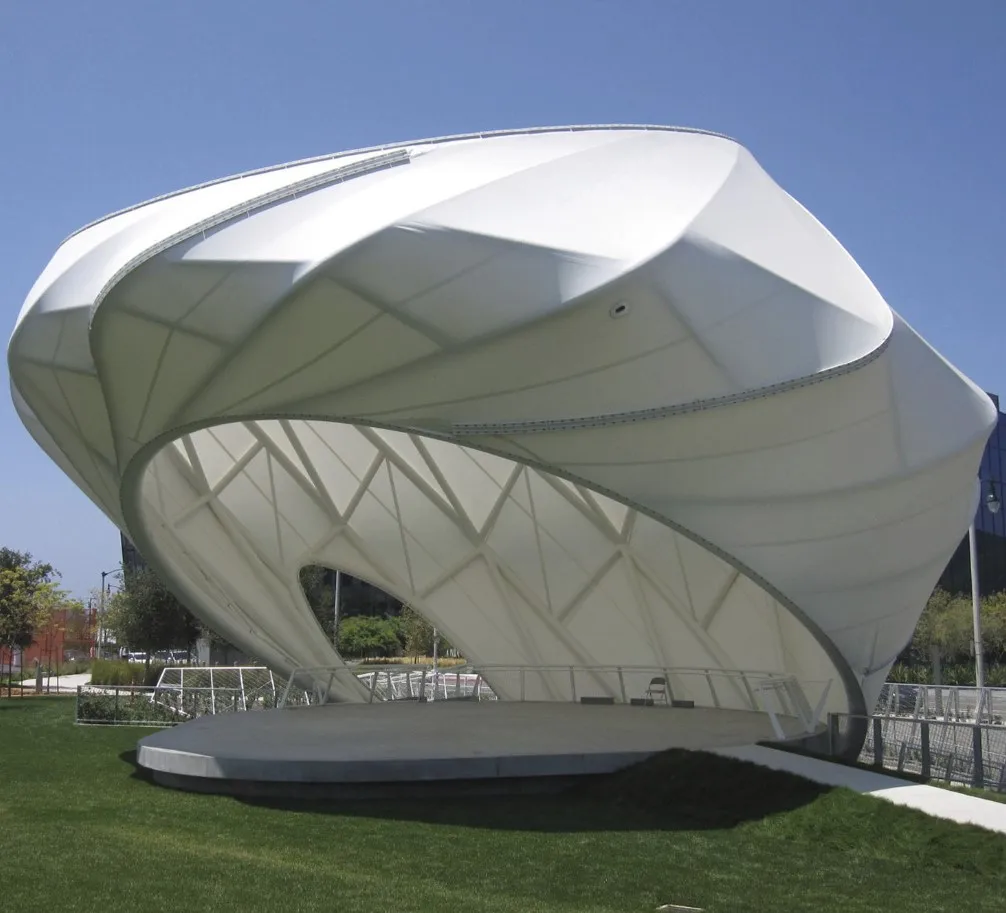 pvc synthetic uv resistant roof waterproofing tarpaulinmembrane materials tent Sunshade membrane structure gas station