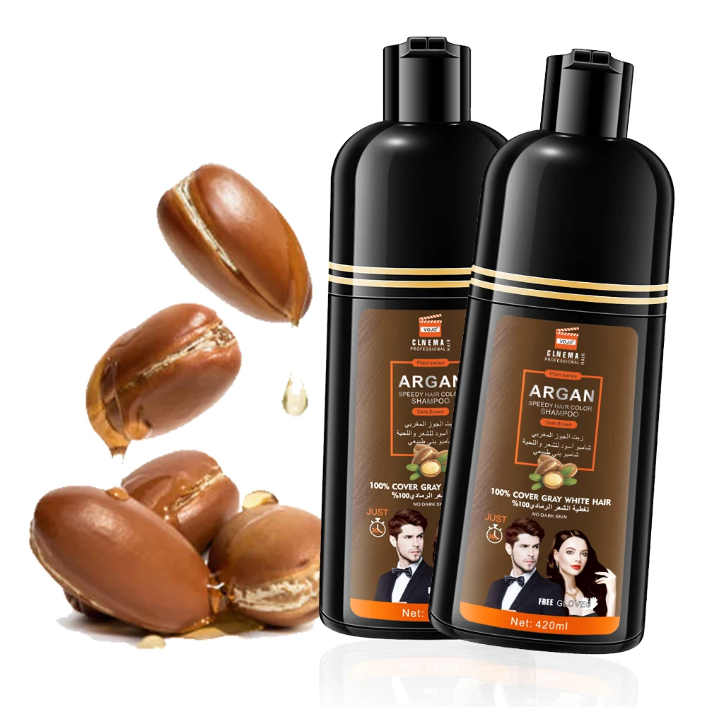 Частная этикетка органическое аргановое масло краска для волос OEM Профессиональный коричневый черный шампунь для волос