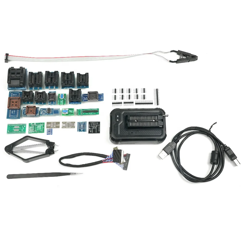 XGECU T48 (TL866-3G) программист с 27 адаптер Поддержка 28000 + ИС для SPI/ни/NAND флэш-накопитель/памяти на носителе EMMC BGA/тсоп/SOP/PLCC