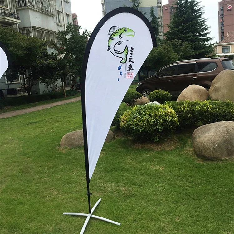 Factory Wholesale Outdoor Heavy Duty Stainless Steel Telescopic Feather Teardrop Flag Pole Banner Hardware Stands