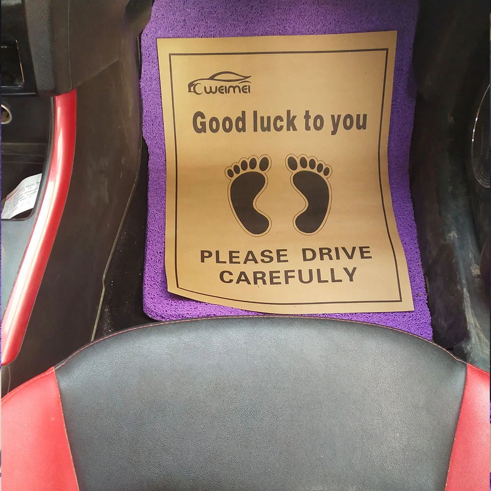 Индивидуальный дизайн/размер, напечатанный персональный нескользящий автомобильный бумажный коврик, одноразовое покрытие, крафт-бумага, автомобильный коврик для ног с логотипом