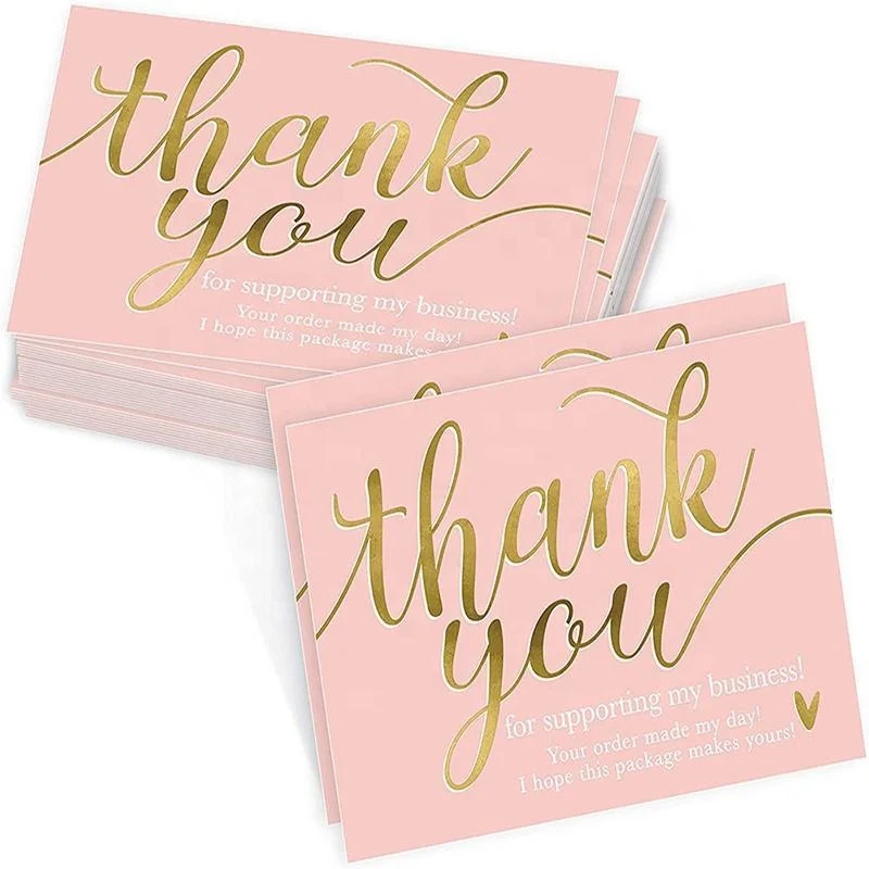Custom Logo Design Printing Art Paper  Small Postcard Greeting Thanks Cards Thank You Cards for Business Advertising