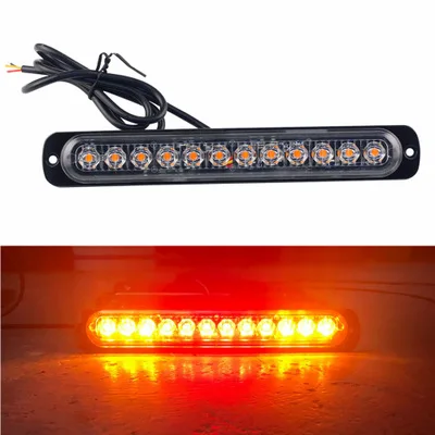 12v car emergency light Red blue green amber 12 led grille strobe light warning light