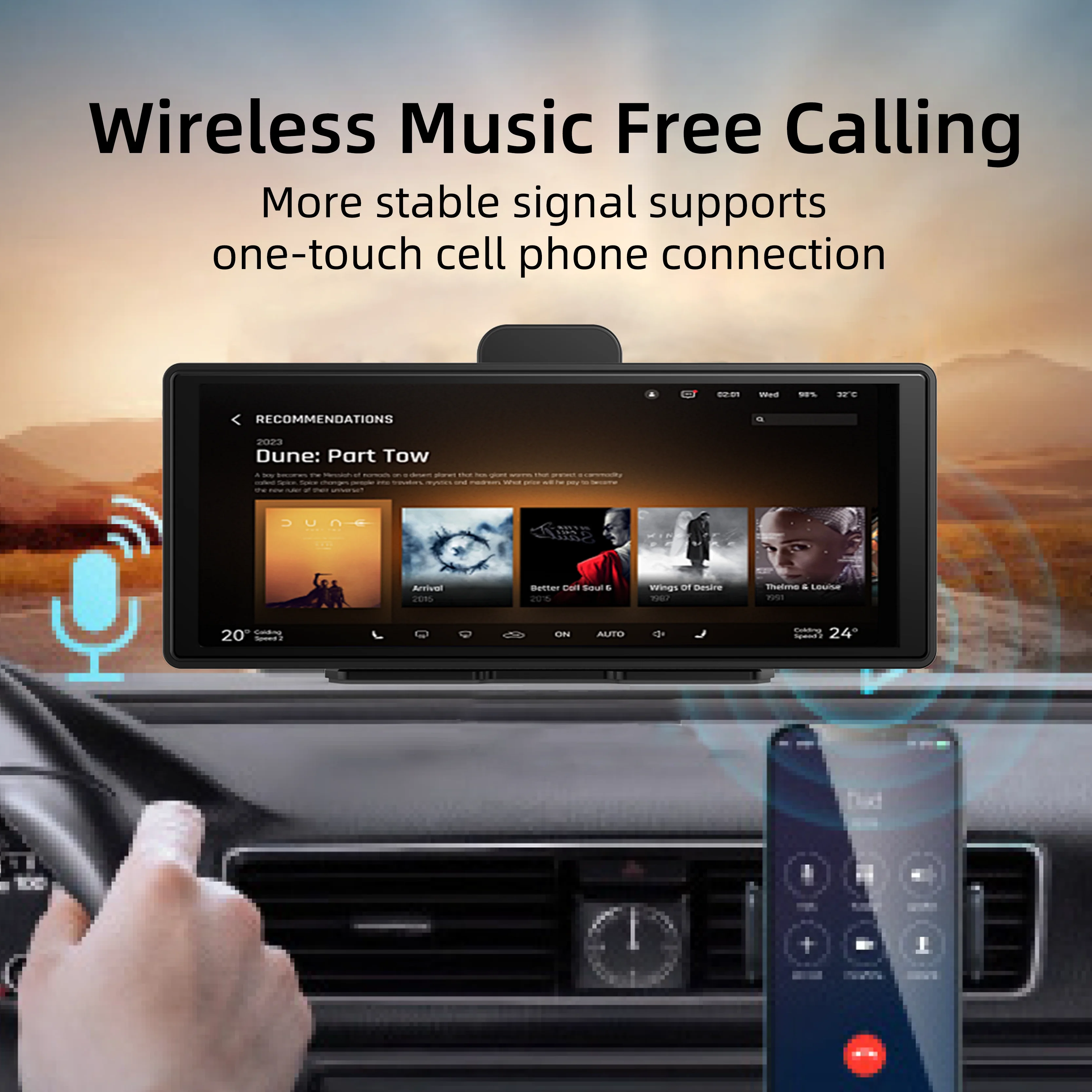 Car mounted smart 2.5D touch screen wireless Carplay Android auto global navigation systems