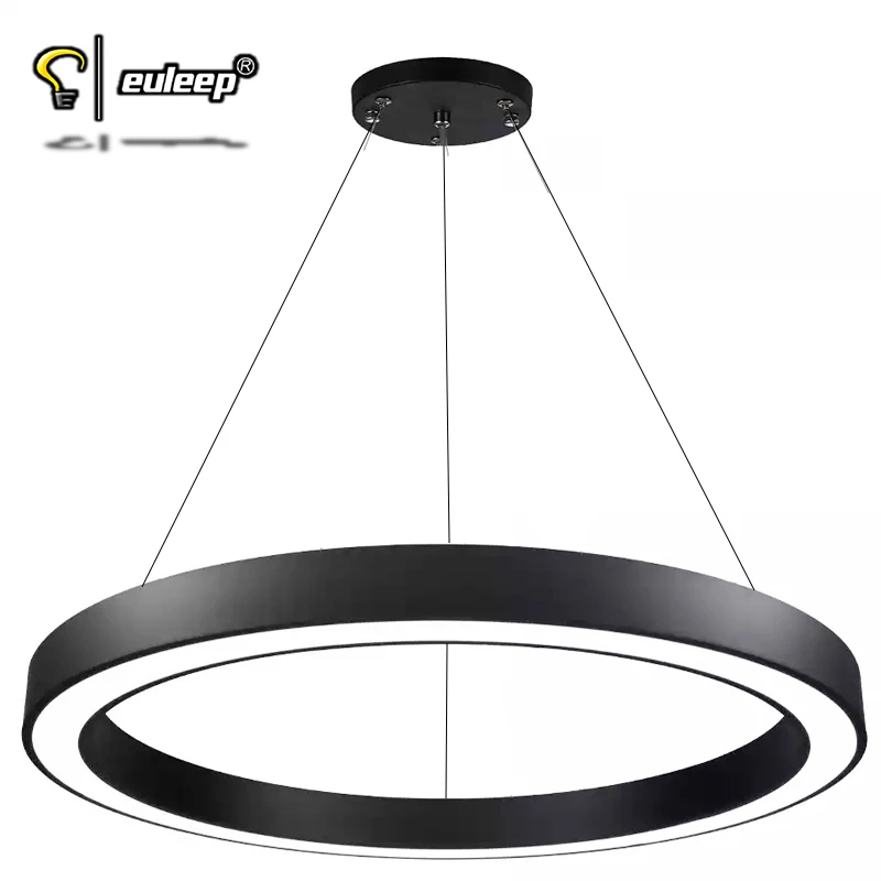 modern lighting ceiling chandeliers pendant lights ring hanging led chandelier circular lamp for ring office light