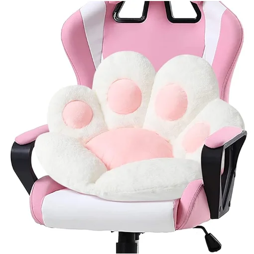 Cat Paw Cushion Kawaii Chair Cushions 27.5 x 23.6 inch Cute Stuff Seat Pad Comfy Lazy Sofa for Gaming Chairs Room