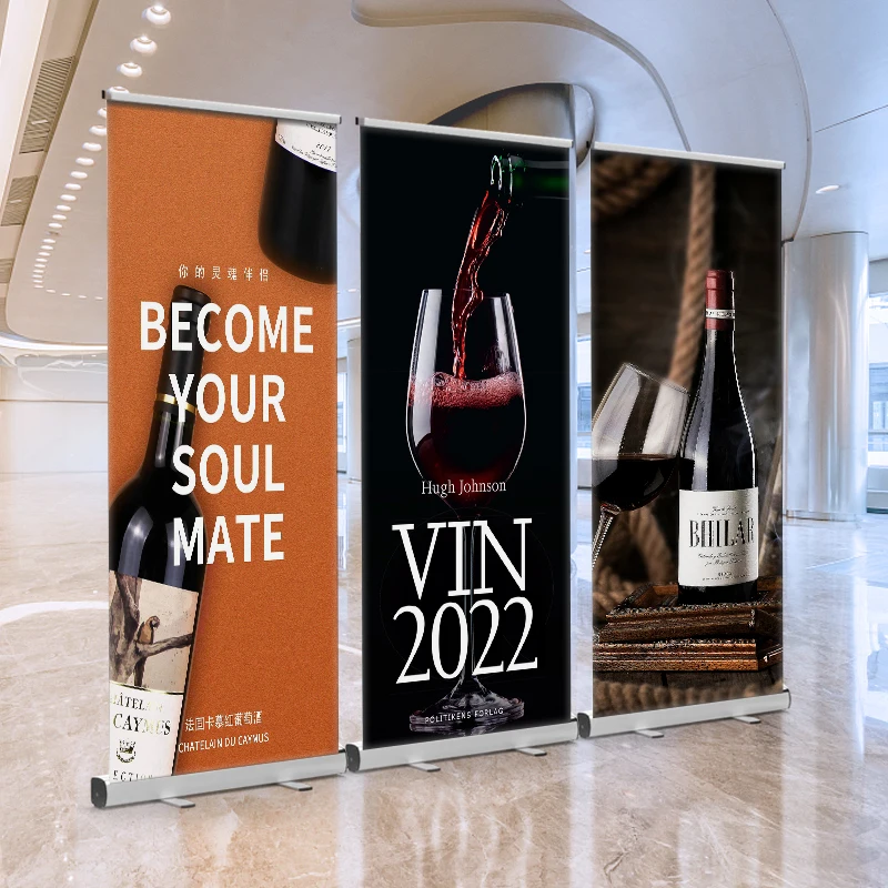 Retractable Roll Up Banner Stand Personalized Advertisement Sign Display Custom Printing Retractable Shop Banner Stand