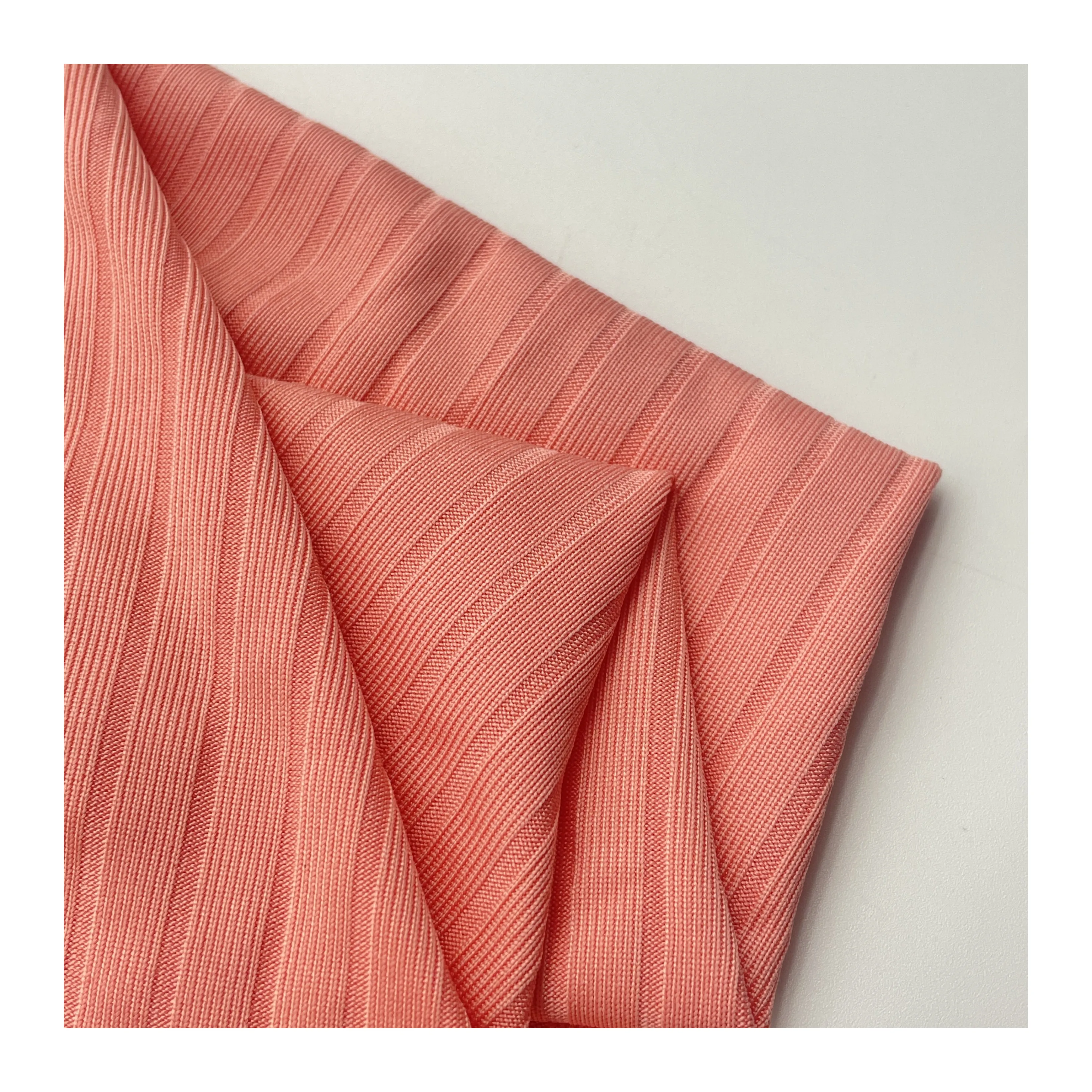 High Elastic Super Soft 8*3 Rib Knit Fabric 90polyester 10spandex stripe fabric For T Shirts dress