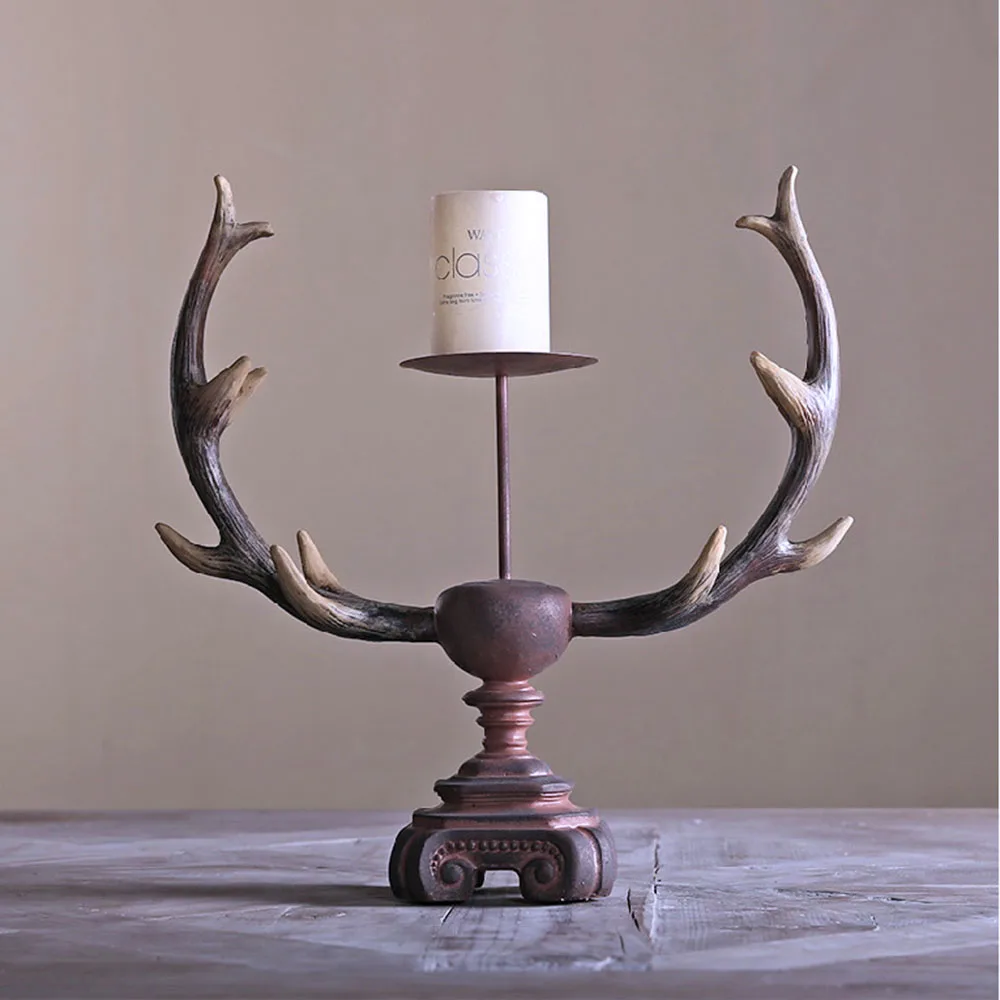 Vintage Candle Holder, Wedding Candle Holder, Antler Candle Holder