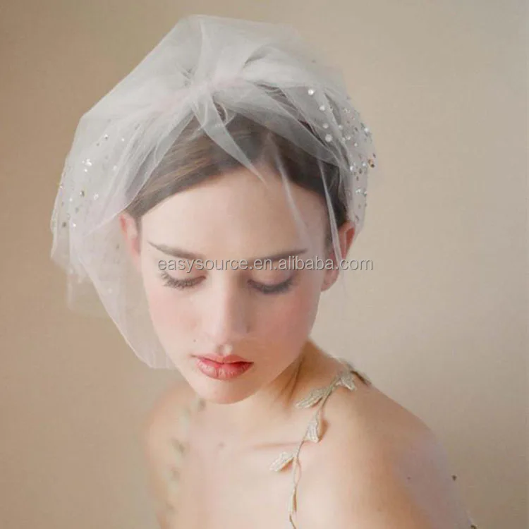 Вуалетка JD04, свадебная фата для невесты, фата с кристаллами