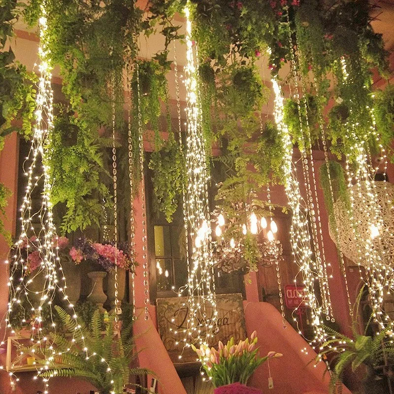 Solar Tree Vine USB Remote Control Plug-in Copper Wire Lamp String Horse Tail Christmas Decoration Hanging Handle