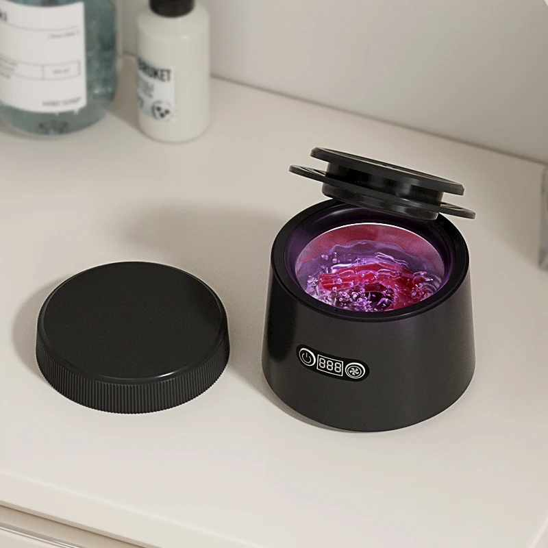 2024 New Products Dental Heating And Drying Function Ultrasonic Uv Cleaning Teeth Mouth Guard Ultrasonic Denture Cleaner