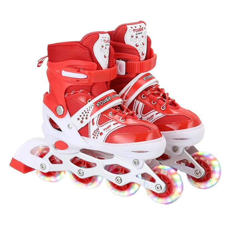 2024 Cheap Wholesale 4 Wheels Flashing Roller Skating Shoes for Boy and Girl