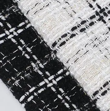 RL new polyester boucle tweed fabric woolen fragrance with glitter wire cloth double side yarn dyed fabric for coat