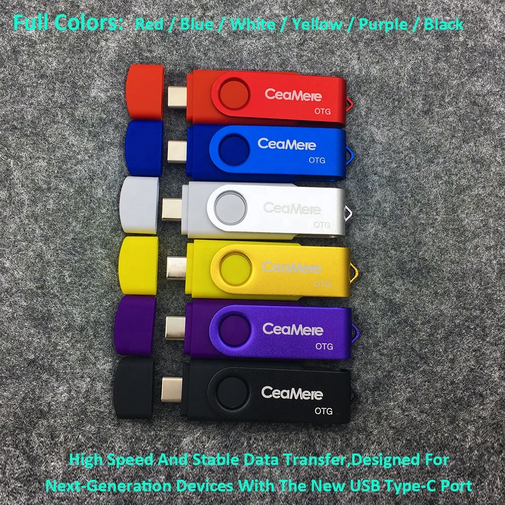 Original Ceamere CMC7 Dual U Disk Flash Drive 32GB 64GB 128GB USB 2.0 3.0 Memory Flash Drives Type C OTG USB Pendrive