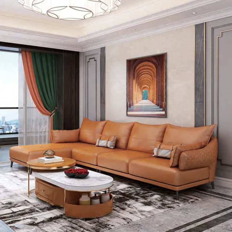 luxury furniture top quality leather modern sofa sets Wholesale