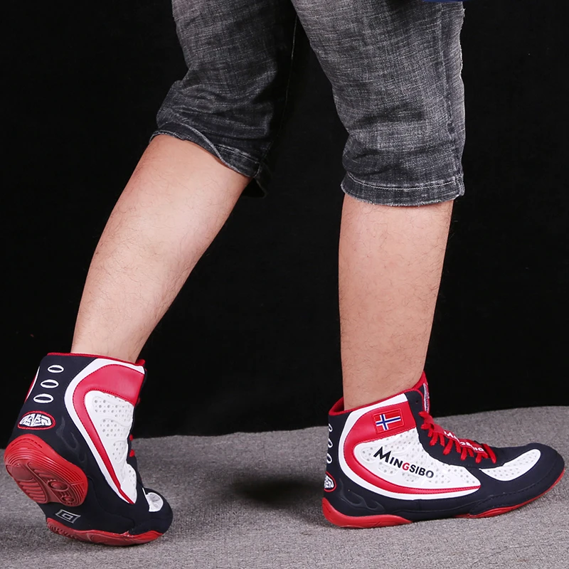 Wholesale Custom Professional High Top Sport Boots Gym Bodybuilding Boxing Shoes For