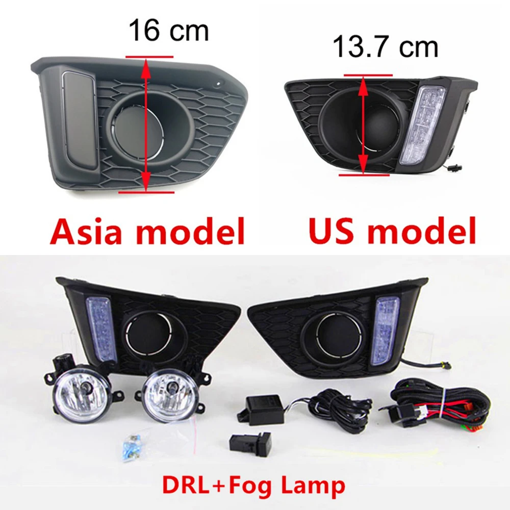 Car LED Daytime Running Lights for Honda Jazz fit 2014 2015 2016 LED DRL fog lamp with yellow turn signal Foglight