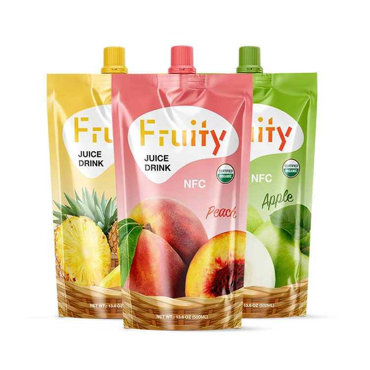 Free Sample Juice Jelly Milk Water Plastic Packing Bag With Nozzle Spouted Bag For Juice Spouted Pouches