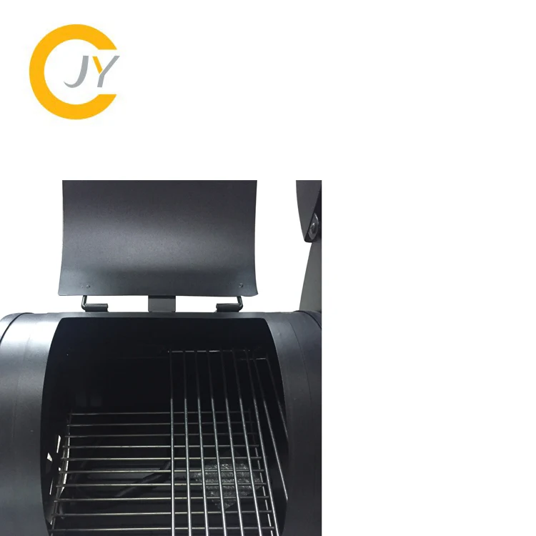 Charcoal BBQ Grill/Offset Smoker with Trolley/Large Chimney for outdoor Backyard