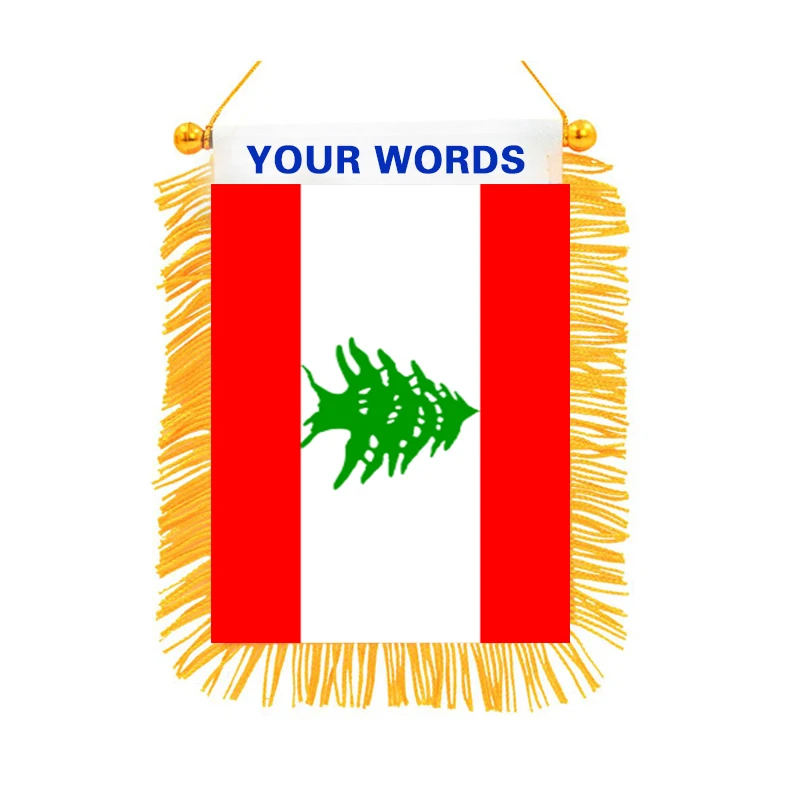 Mini Flag Banner Rearview Mirror  Fringed Double SidedRepublic of Liberia car flags