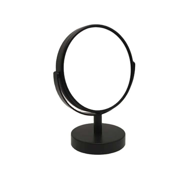Factory Wholesale Household Desktop Vanity Mirror With Black Round Base
