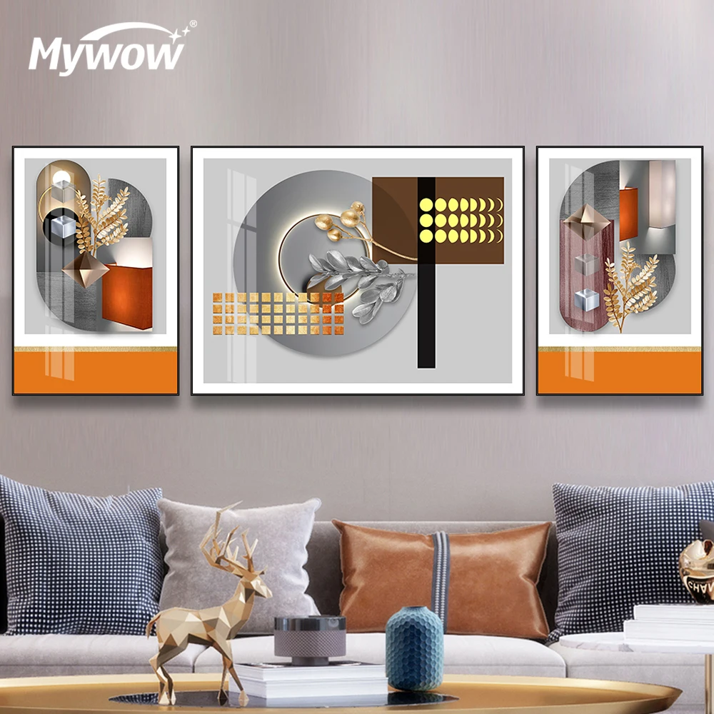 Animal Canvas Paint Living Room 2+1 Canvas Painting Crystal Porcelain Painting Wall Art