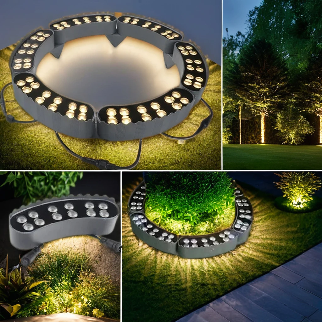 YOUWIN 12W Spotlight Solar Powered Aluminum Pillar Ring Light Customizable Coconut Palm Landscape Hug Tree Wholesale Gardens