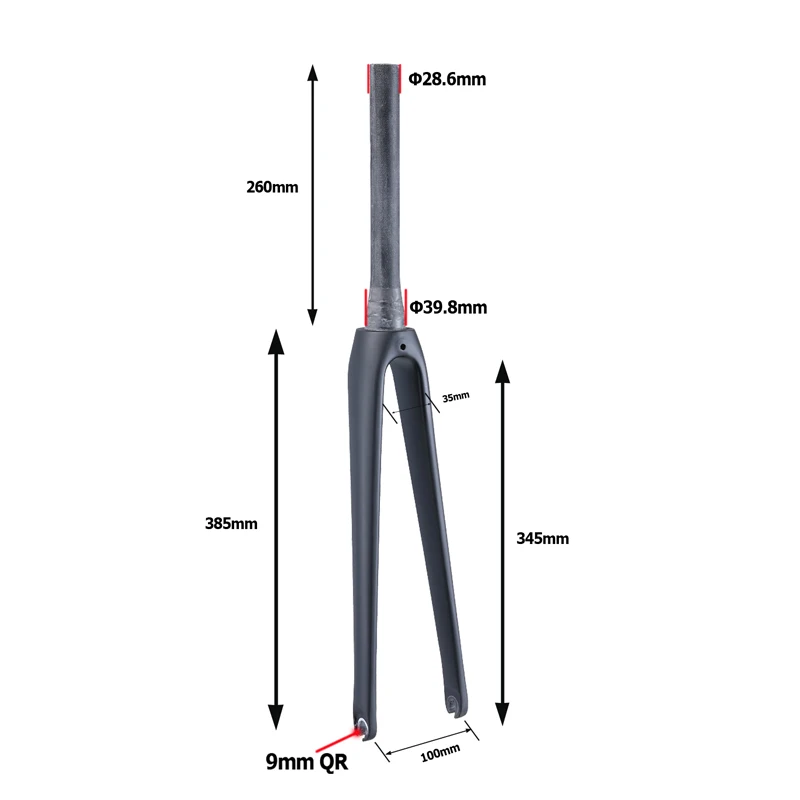 
Lowest price 700C T800 Full Carbon Fiber Rigid C-Type Clamp Brake Road Bike Fork V Brake 