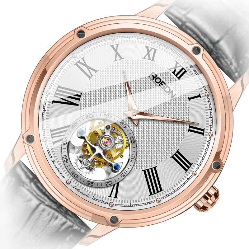 Factory Price High Class Mechanic Watches Chronograph Watches Men Automatic Mechanical Tourbillon Movement Leather Strap