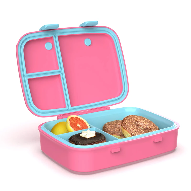 Aohea Plastic Bento Box 3 Compartment Children Kids School Lunchbox Heater Smart Lunch Box