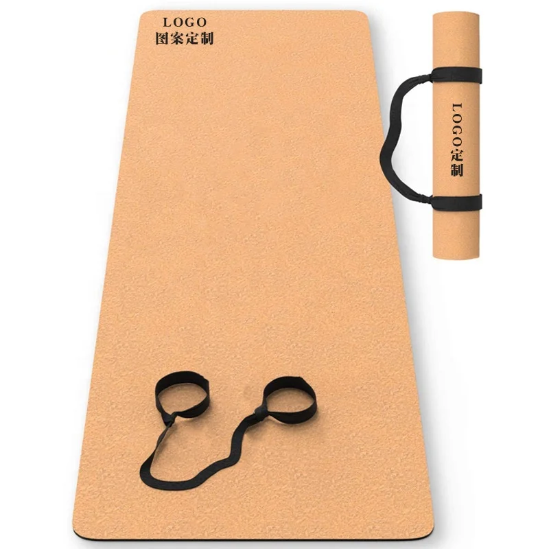 REALMAN Hot selling home exercise premium quality custom logo Non-slip Natural Cork Yoga Mat