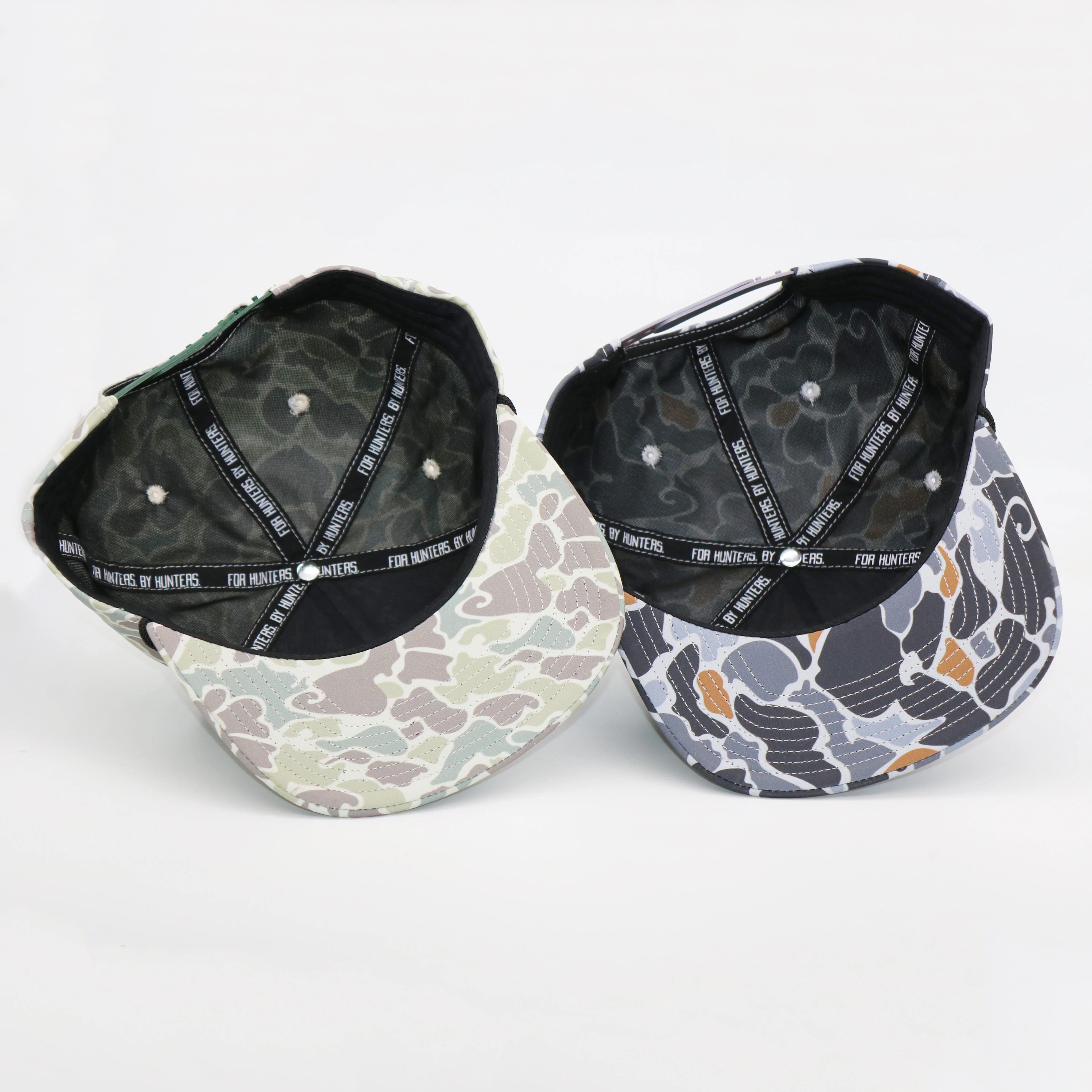 Design Your Own Embroidery Logo Flat Brim Unstructured 5 Panel Custom Camo Rope Snapback Hats Cap