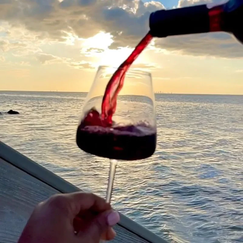 Customizable Hand Blown Clear Crystal Red White Clear Wine Glasses Champagne Long Stem Wine Glasses for Wedding Party