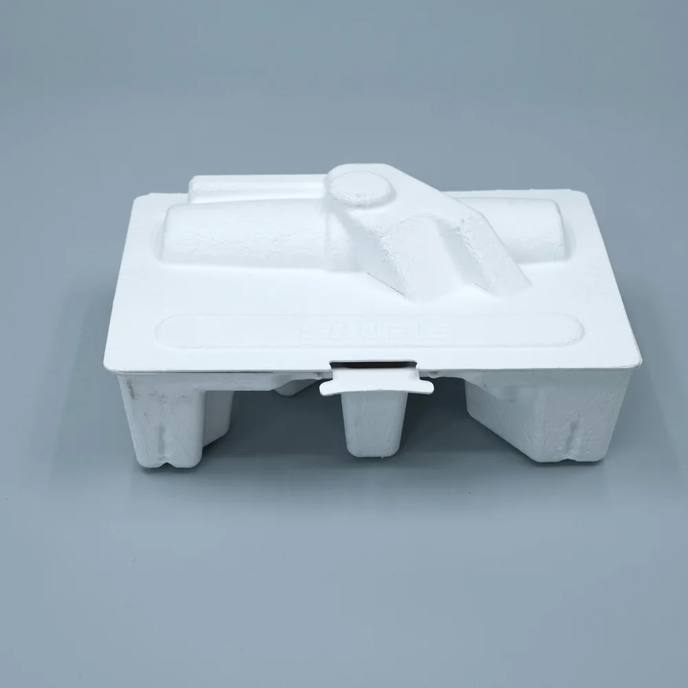 Custom Biodegradable Pulp Molded Juicer Inner Tray For Eco-Friendly Juice Machine Packaging Solution