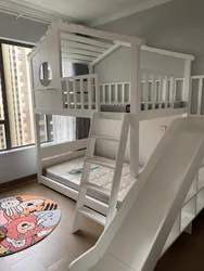modern cheap design kids bunk bed with slide for children sale
