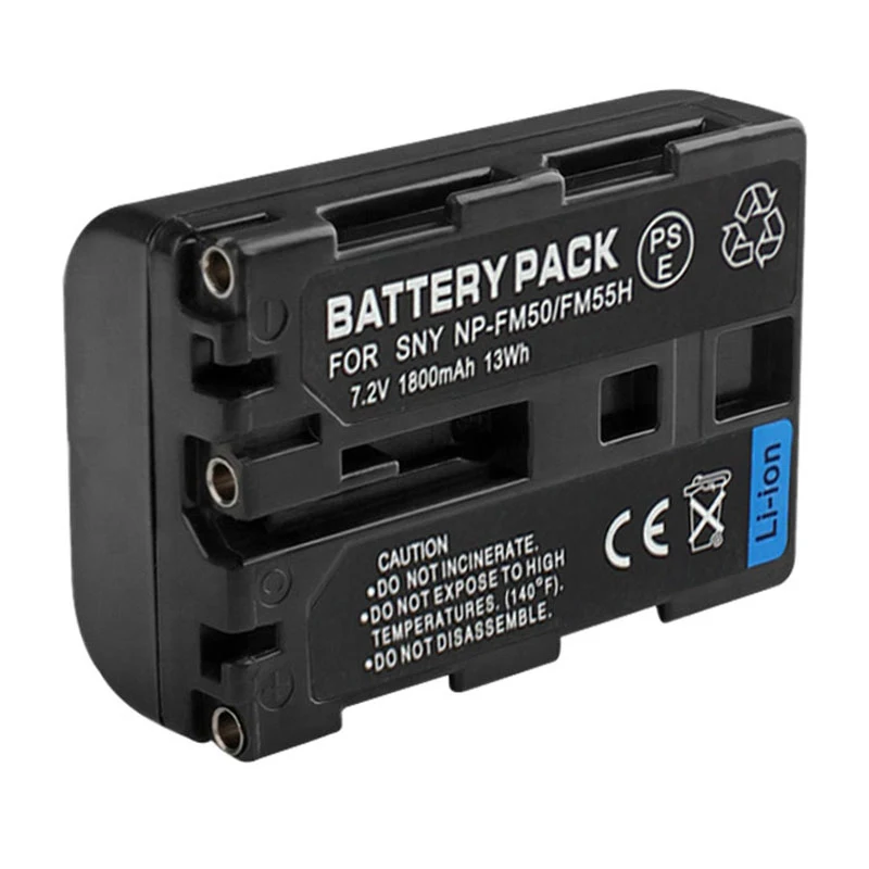 NP-FM55H Lithium ion Battery for Sony Cyber-shot DSC-S30 DSC-S85 F707 F717 F828 BC-VM50 NP-FM50