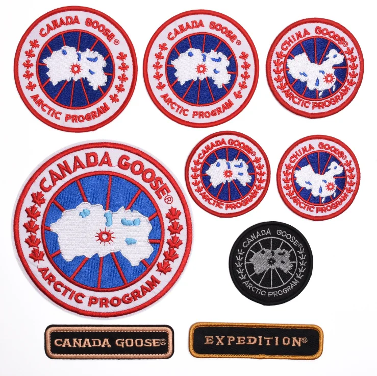 
Merrow border custom embroidered iron on logo patches for clothing 
