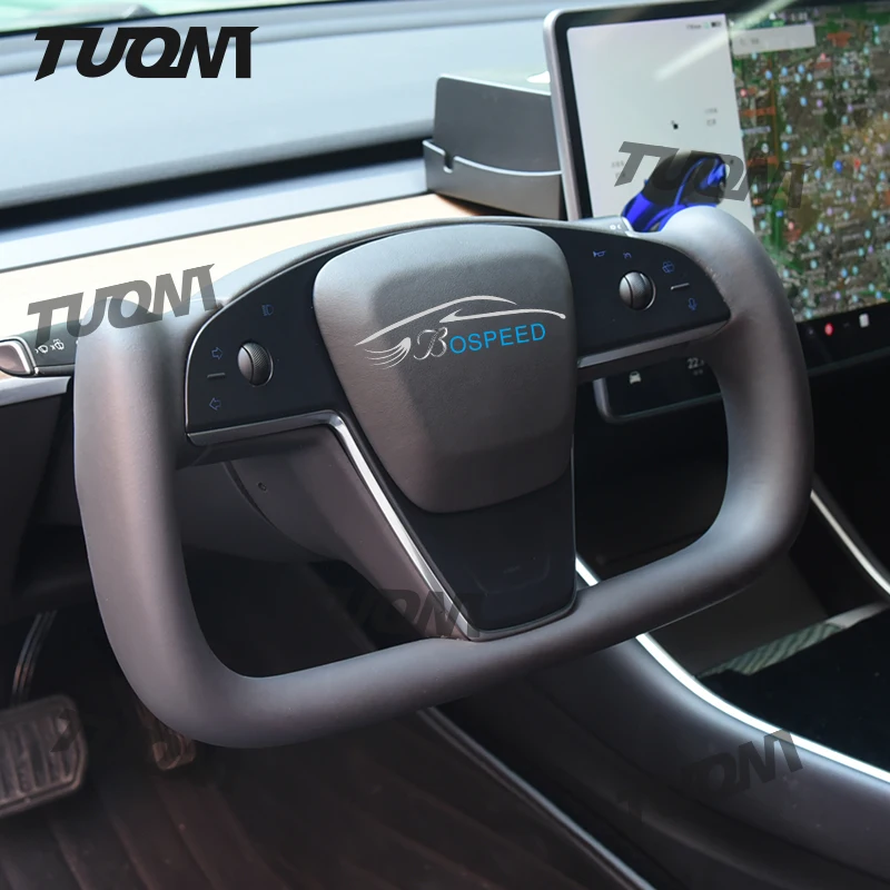 Yoke Handle Model Y 3 Heating Steering Wheel Model-X-Style For Tesla Personalized Racing Leather Customized Model Y 3 2017-2024
